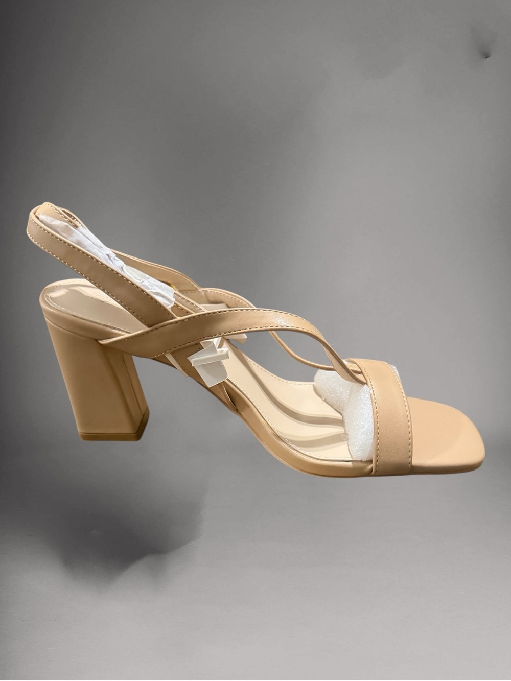 Women's Tan Block Heel Slingback Sandals